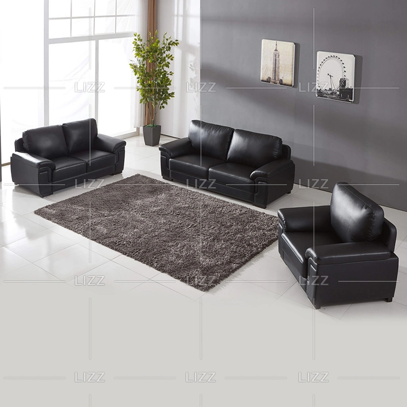 Chinese Manufacturer Modern European Home Furniture Sectional Living Room Genuine Leather 1+2+3 Sofa