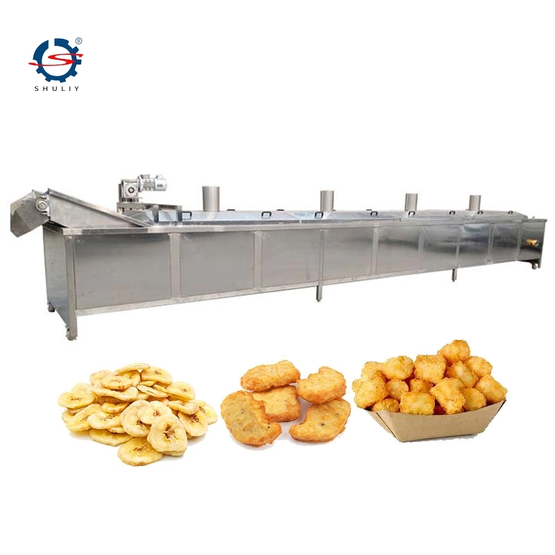 Snack machine 500kg/H haricots pois chiche électrique convoyeur continu profond Friteuse