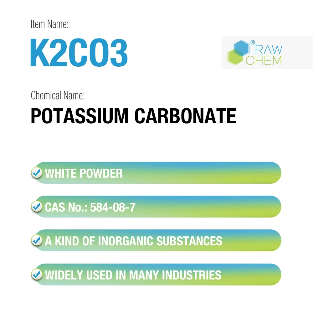 K2CO3 98% carbonate de potassium pour l'industrie inorganique
