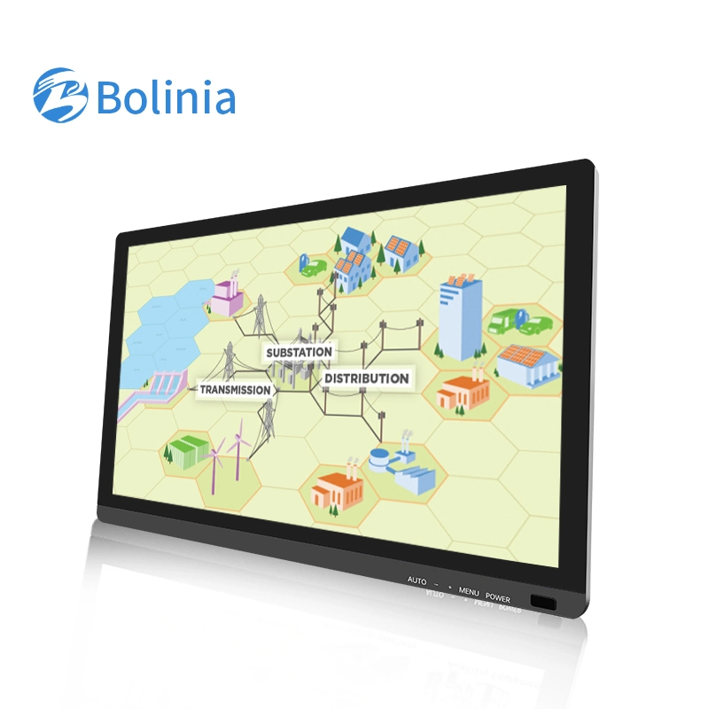 IP65 Industrial Display 21.5'' Inch Black Wall Mount LCD TFT Touchscreen Industrial Grade LCD Monitor