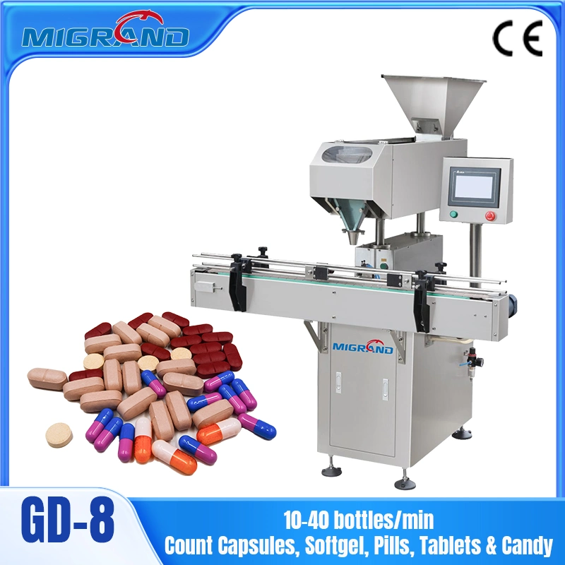 Pharmaceutical Factory Fully Automatic Pill Capsule Tablet Counting Filling Bottle Capping and Labeling Machine Line