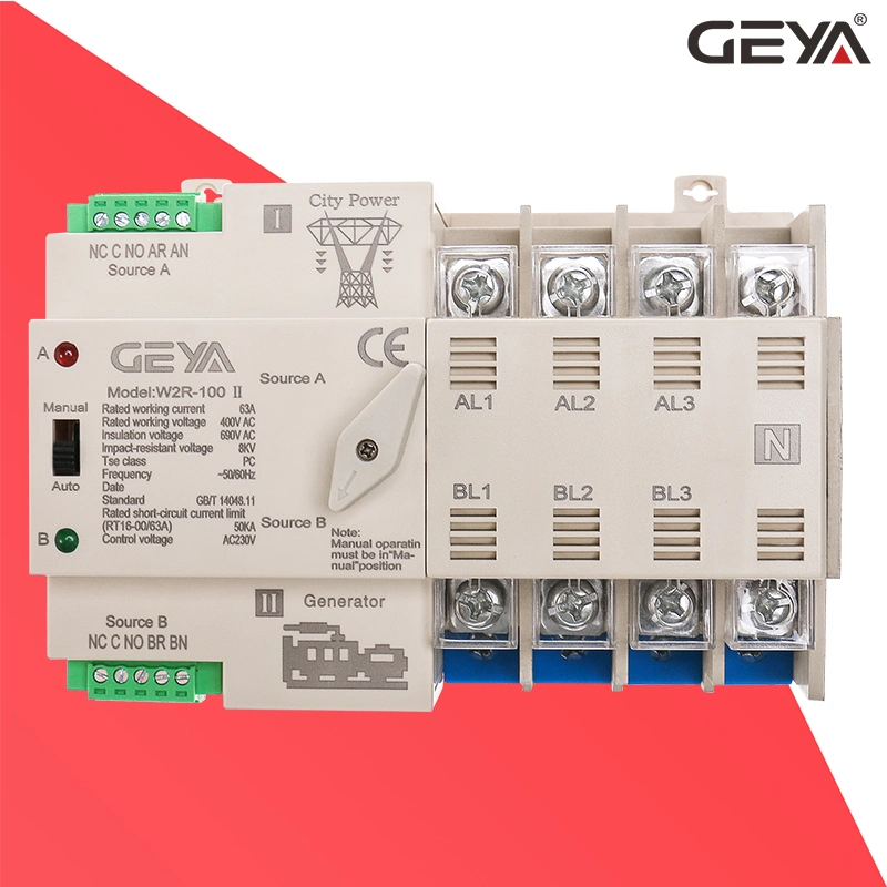 Dual 200 AMP Generator Geya Standard Box Home RV Transfer Switch