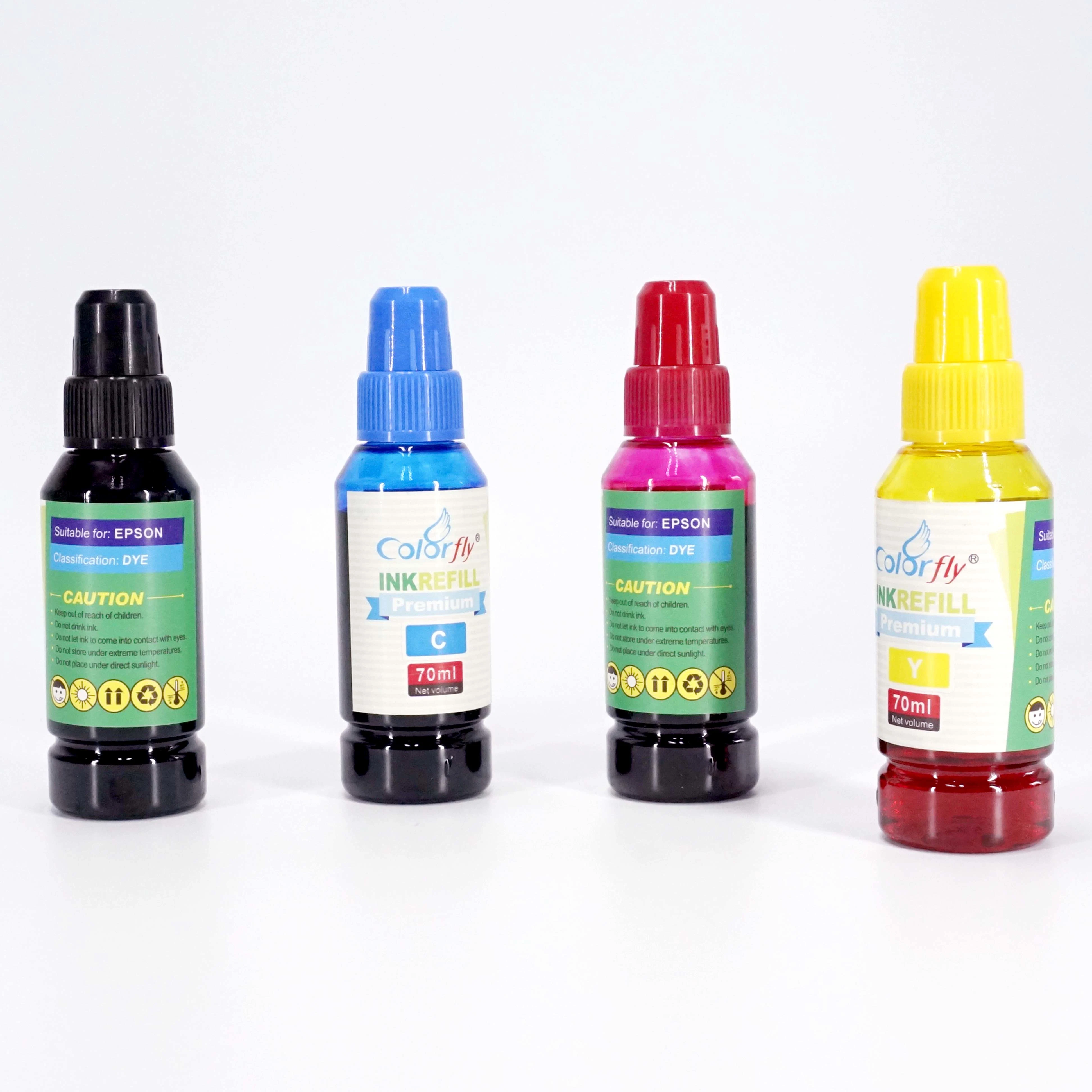 003, 102, 101, 105, 502, 504 Refill Bottle Dye Ink 70ml for Epson Ecotank Printer