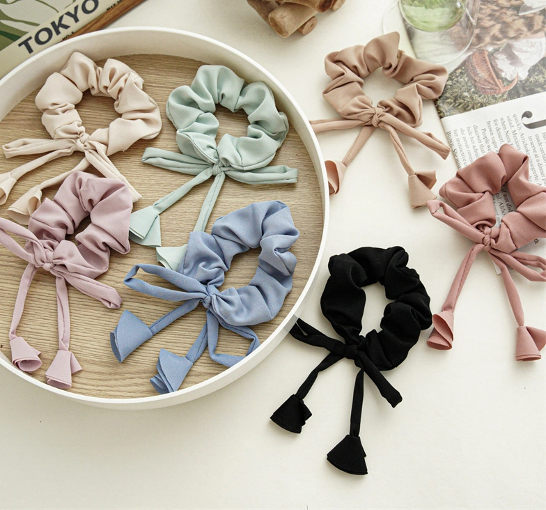 Новые Bowknot Tassel волос головы Scrunchie резиновую ленту съемные волосы веревки