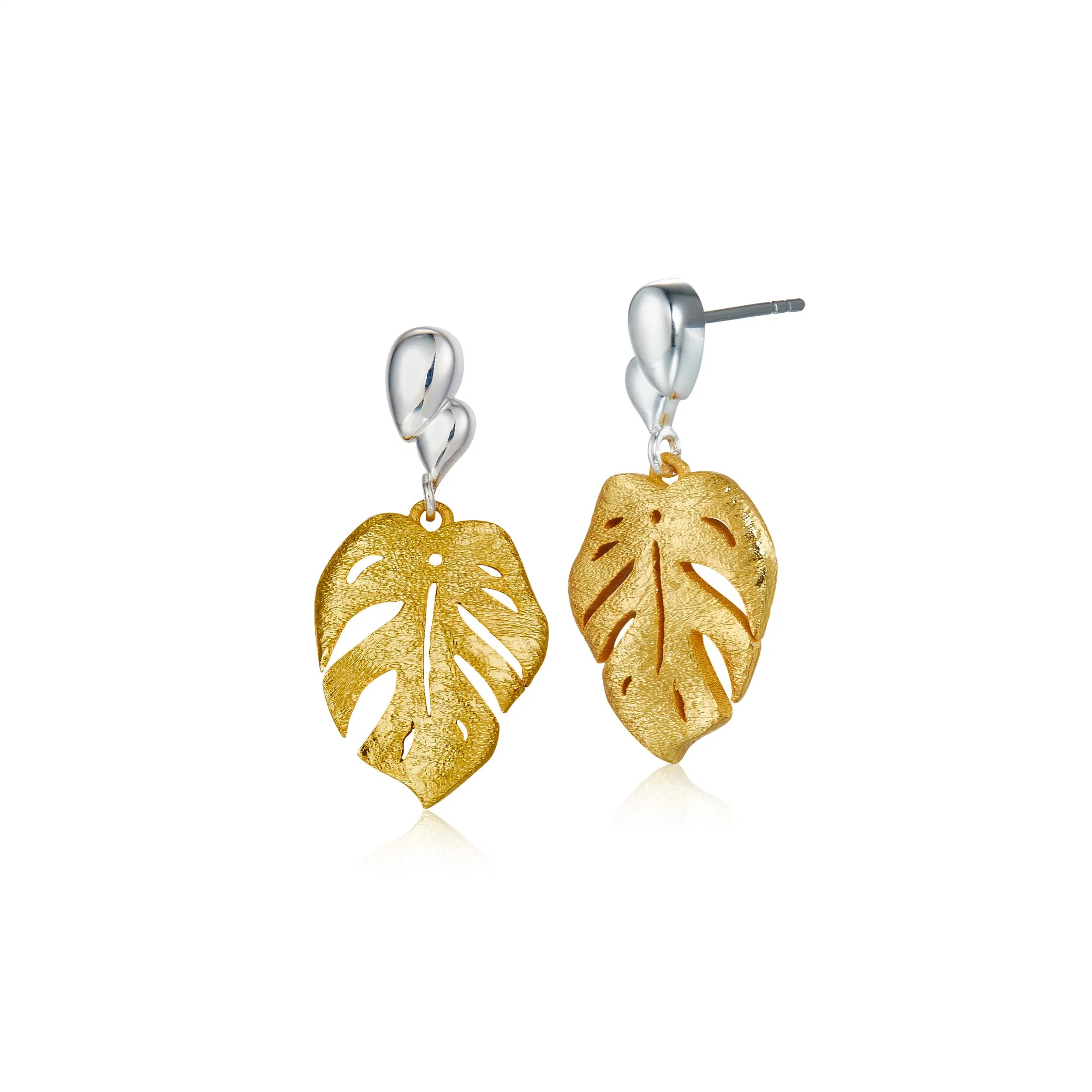 Fashion Jewelry Wholesale Leaf Drop Earrings for Women 18K Gold Plated Earrings Luxury Fine Jewelry Copper Earrings