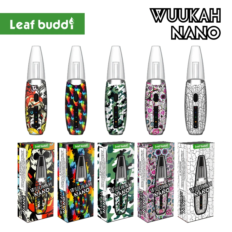 2021 Folhas Wuukah Buddi Nano Venda Quente Vapor Tubo de vidro das plataformas de DAB fumar produtos de vidro por grosso e distribuição vaporizador personalizado de feltro