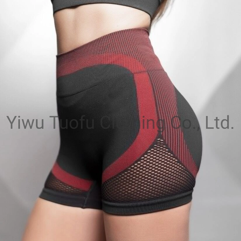 Athletic Apparel Manufacturers Nylon Skinny Mesh Seamless Fitness Outfit Yoga Tights Shorts for Women