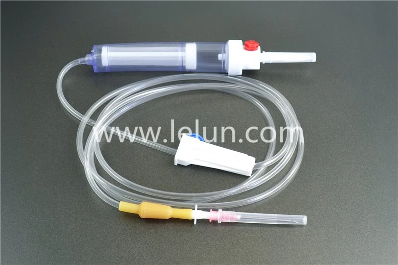 Conjunto de transfusão de sangue descartável esterilizado, tubo de PVC de 150 cm com EC