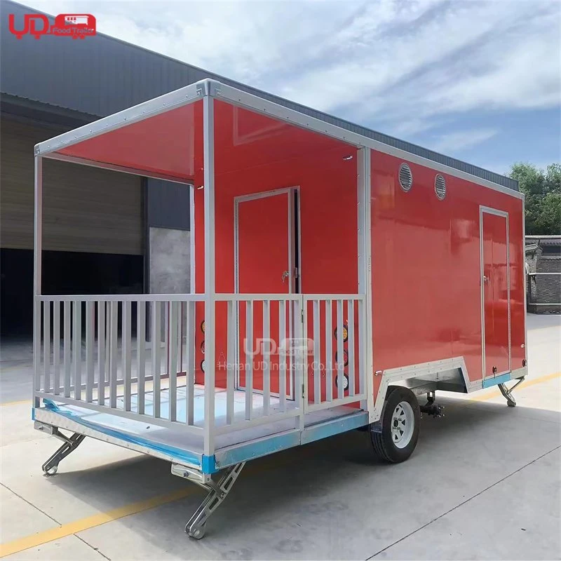 UD Fully Equipped Mobile Hotdog Ice Cream Cart Catering Taco BBQ Food Trailer with Extension Fast food Truck for sale