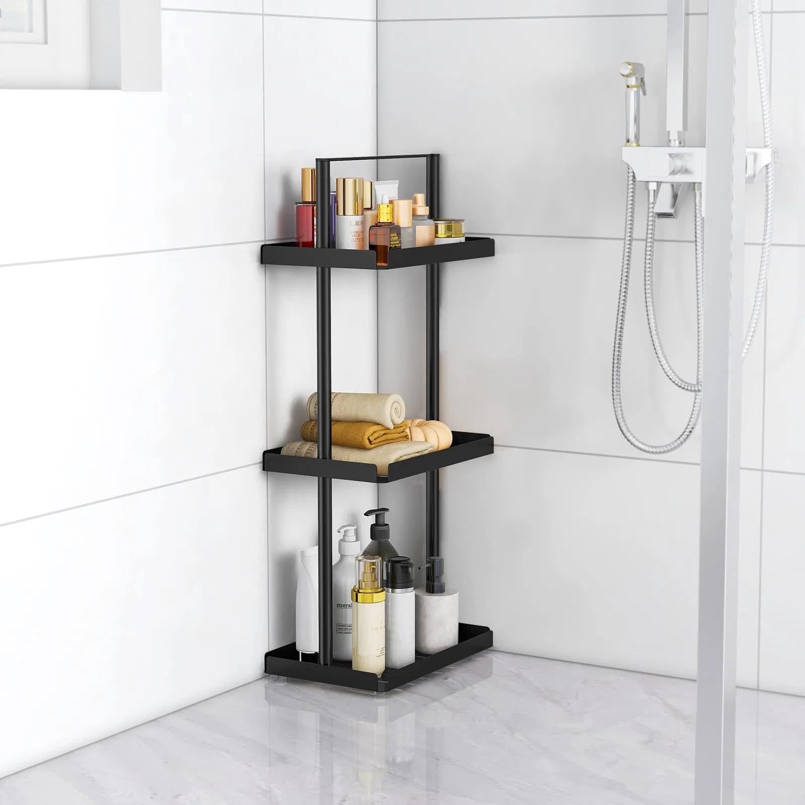 Hot Sale Shower Organizer Handle Bathroom Shelf Caddy Shampoo Metal Bathtub Rack