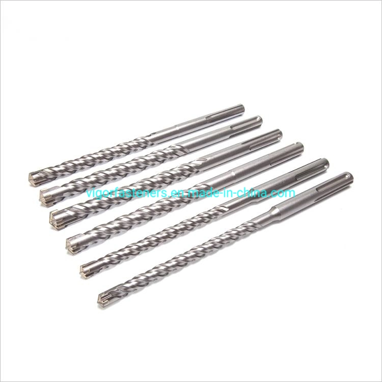 SDS Max/SDS Plus Drill Bits 4 Cutters Cross Tips Double Flute Electric Hammer Drill Bit Electric Hammer Drill Bit for Concrete Masonry