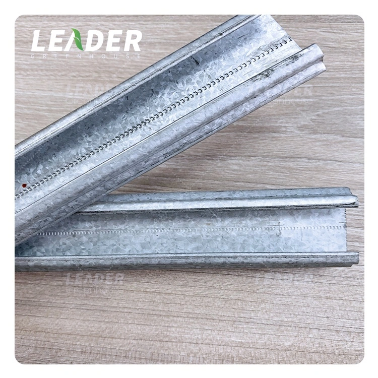 High Quality Greenhouse Accessories Card Slot 0.7mm Hot Galvanized Steel Lock Channel Film 3 Years U-Channel Locking Profile