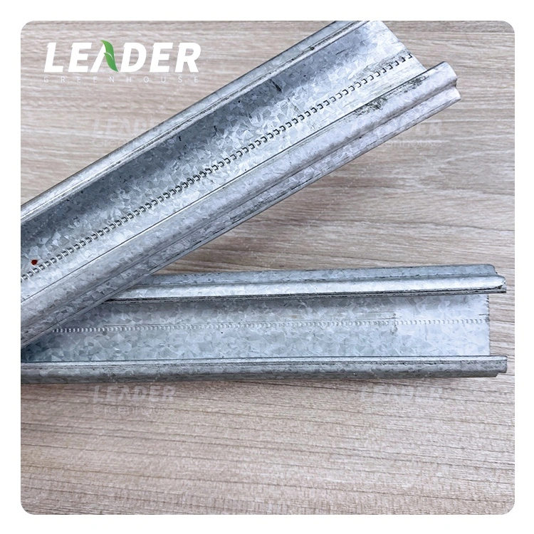 High quality/High cost performance  Greenhouse Accessories Card Slot 0.7mm Hot Galvanized Steel Lock Channel Film 3 Years U-Channel Locking Profile