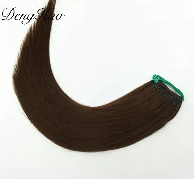 Natural Long Easy Pull Knot Thread Hair Extension Brazilian Human Virgin Hair Grade