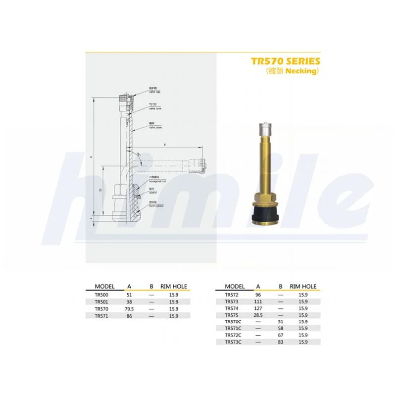 Himile Auto Reifen Ventil Tr572 Bus und Heavy-Duty LKW Ventile Tubeless Ventile Auto Teile.