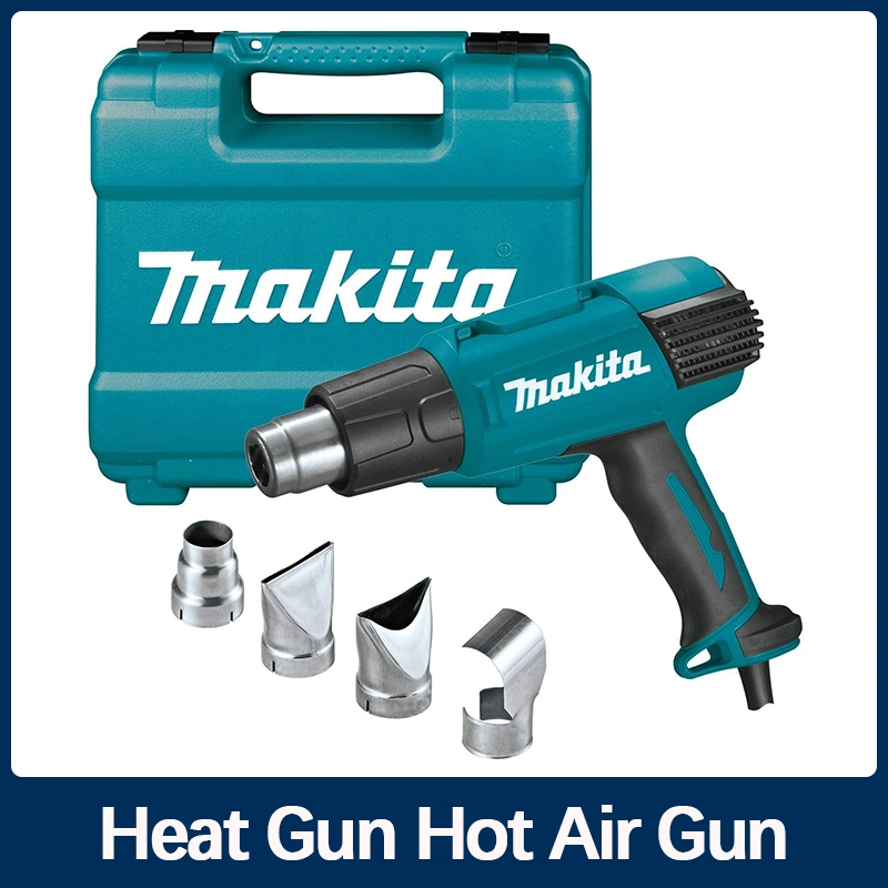 Makit Lxt Hg6530VK Pistola de calor temperatura variable con pantalla digital LCD Kit Pistola de aire caliente con la caja de 2000W