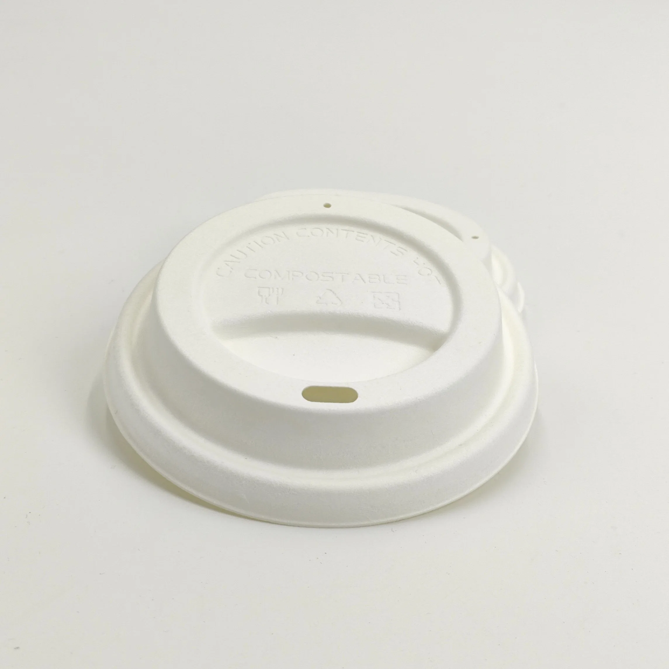 Sugarcane Bagasse Bamboo Pulp 80mm 90mm Size Biodegradable Coffee Cup Lid