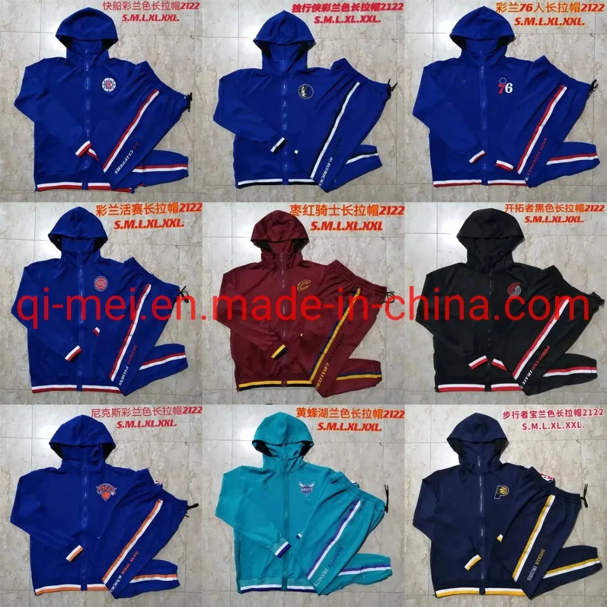 Wholesale 76ers Hornets Clippers Mavericks Pistons Cavaliers Blazers Pacers 21/22 N-Ba Full-Zip Training Sport Suits Tracksuits