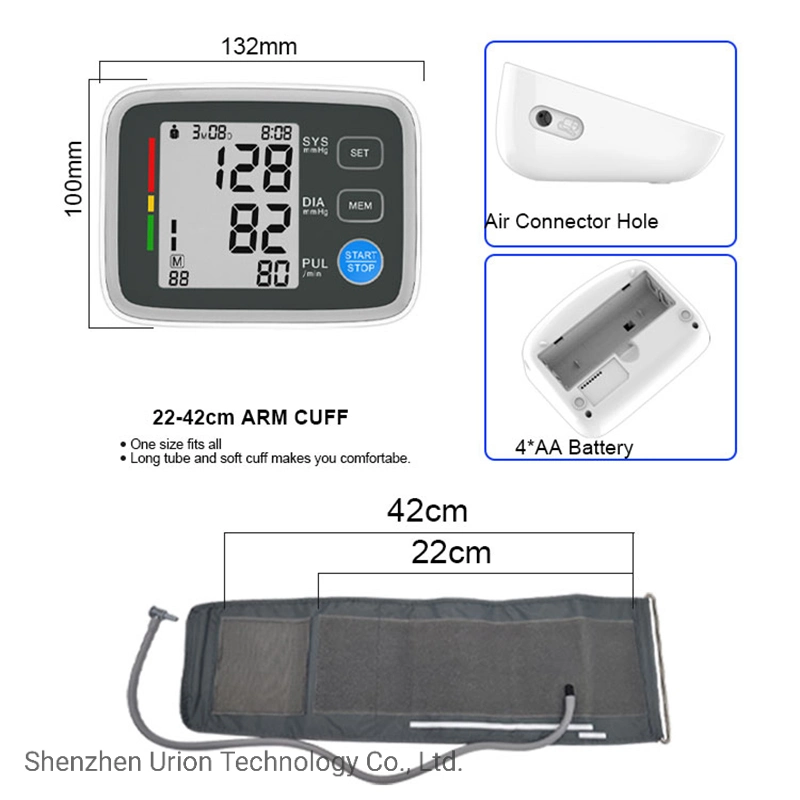 CE FDA ISO Approved Sphygmomanometer Electronic Bp Machine OEM ODM Digital Upper Arm Digital Blood Pressure Monitor for Medical and Home