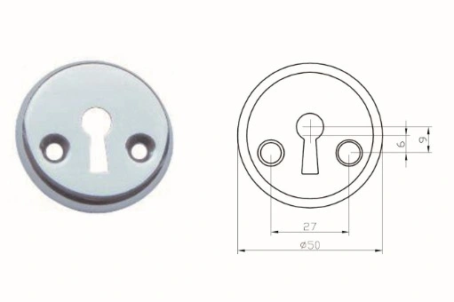 Escudo clave de la cubierta del cilindro de cerradura de puerta de seguridad Hardware