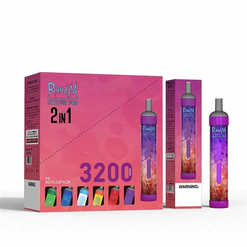 Disposable/Chargeable Vape 3200 Puff Bars Electronic Cigarette Randm Switch PRO 2 in 1 RGB Lights Rechargeable