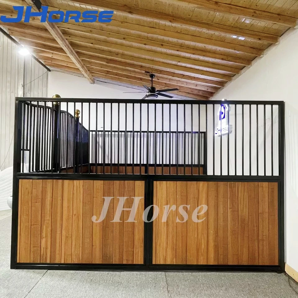 Full Bamboo Wood Side Back Panel Horse Stall Horse Stable Metal Side Partition Panel