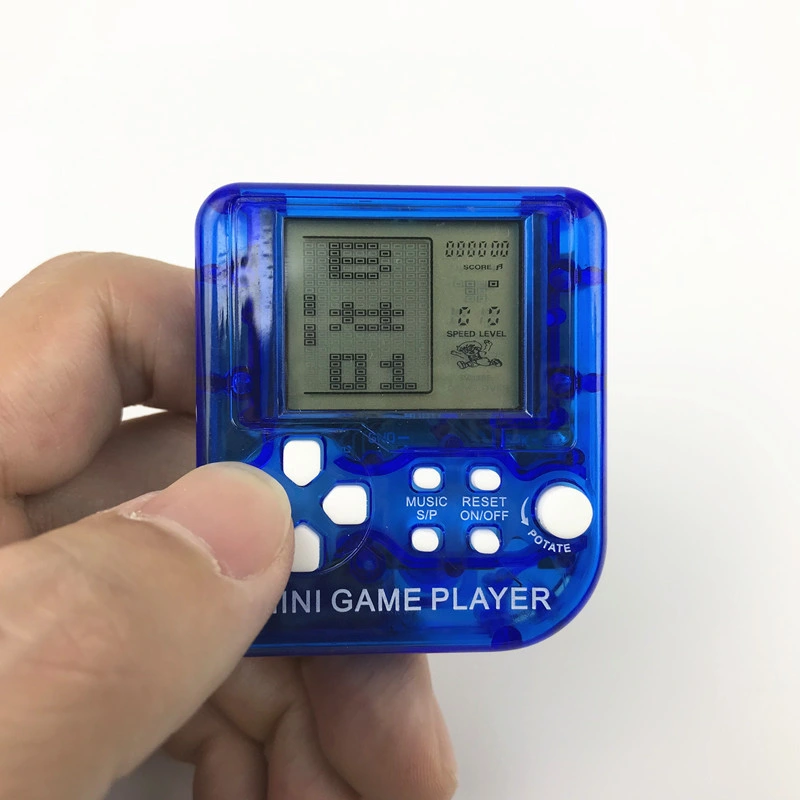 Pocket Tetris Mini Video Juego juguete colgante clave de la máquina