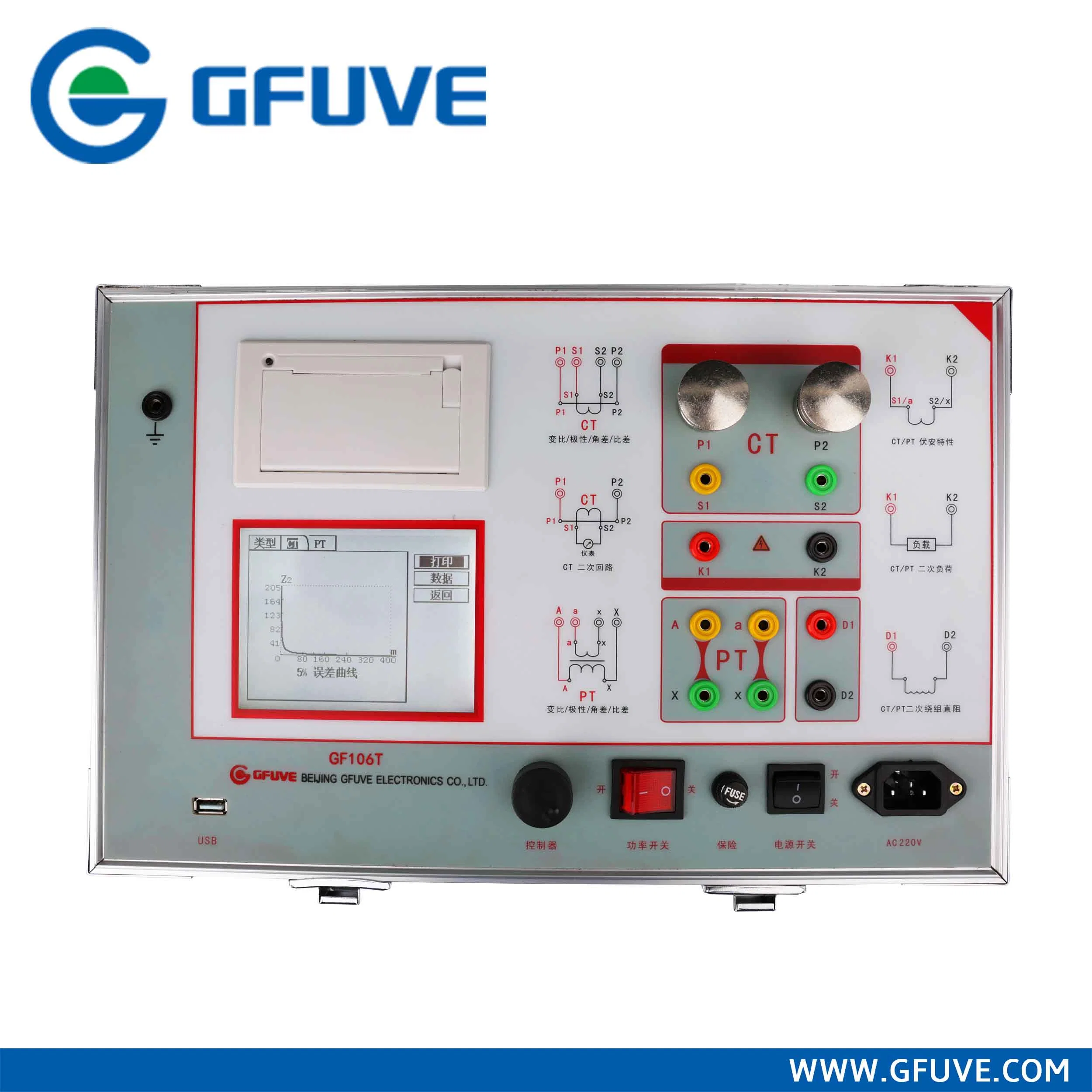 GF106t Class 0.05 1000A 2500V Full-Automatic Portable CT Current Transformer Tester