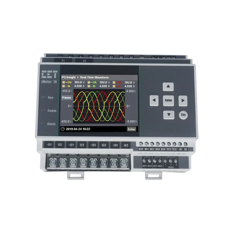 Analizador de calidad eléctrica trifásico de carril DIN iMeter D7 para sistemas eléctricos Monitor Watt-Hour con conexión Modbus RTU Ethernet opcional 4G