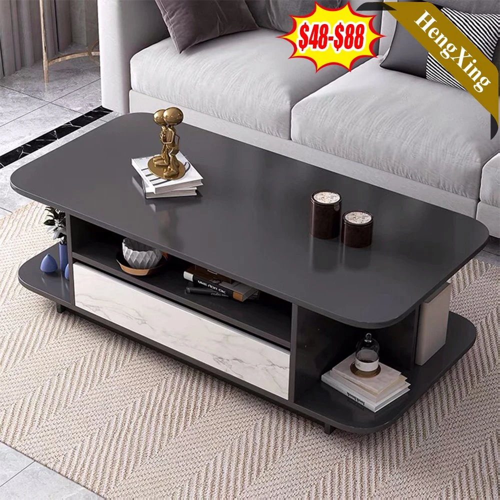 Foshan Factory Wooden Furniture Office Metal Leg Center Coffee Table TV Cabinet Set