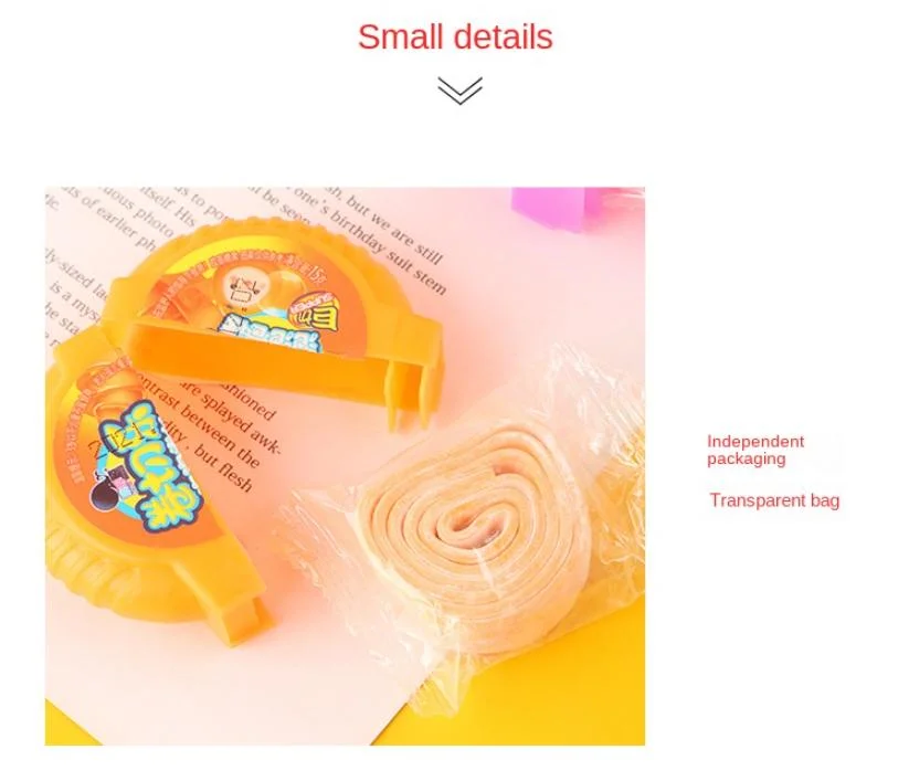 Children&prime; S Snack Creative Toys Sweet and Sour Juice Strip Candy Rainbow Fudge Chewing Bubble Gum