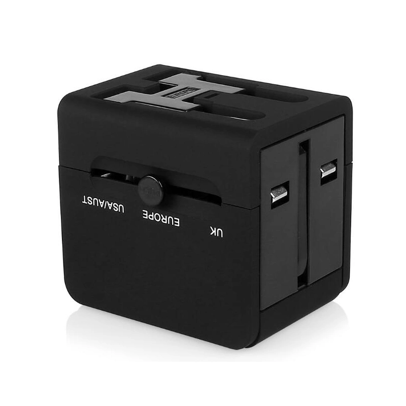 Универсальный адаптер для путешествий с USB портами адаптер питания EU Au Вилка стандарта UK US