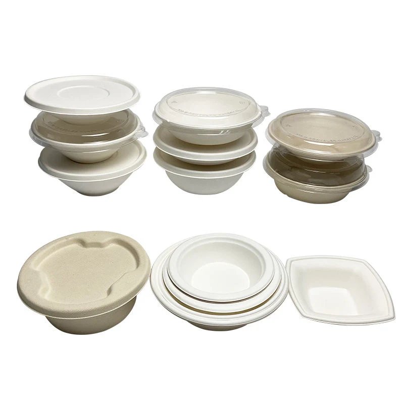 Biodegradable Food Container Bowl Sugarcane Bagasse Pulp Compostable Disposable Soup on Sale