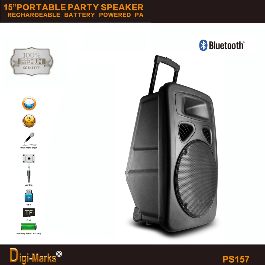 Perfect Sound 15'' Multi-Functional Outdoor Bluetooth Battery USB Micro SD Port Speaker