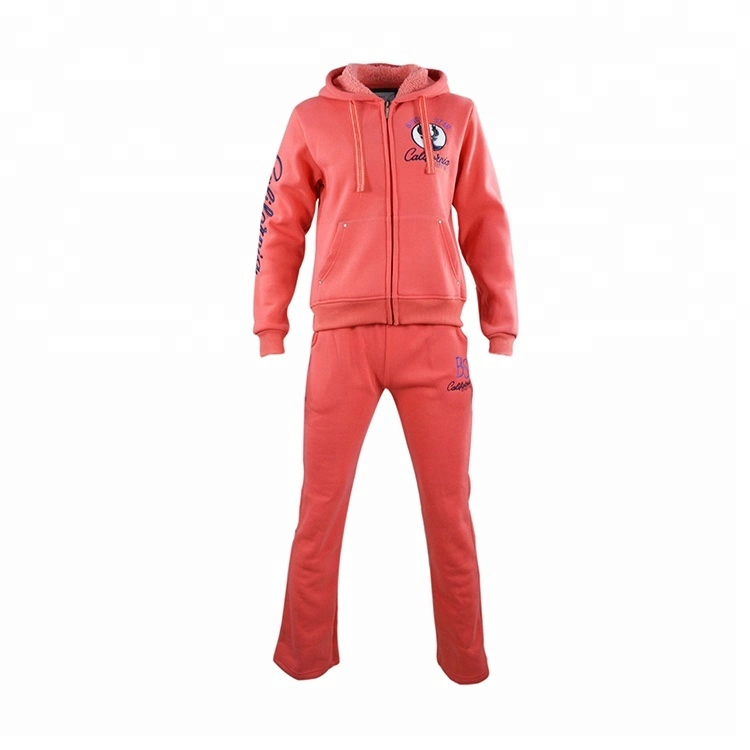 Ladies Winter Polyester Casual Tracksuit with Zipper