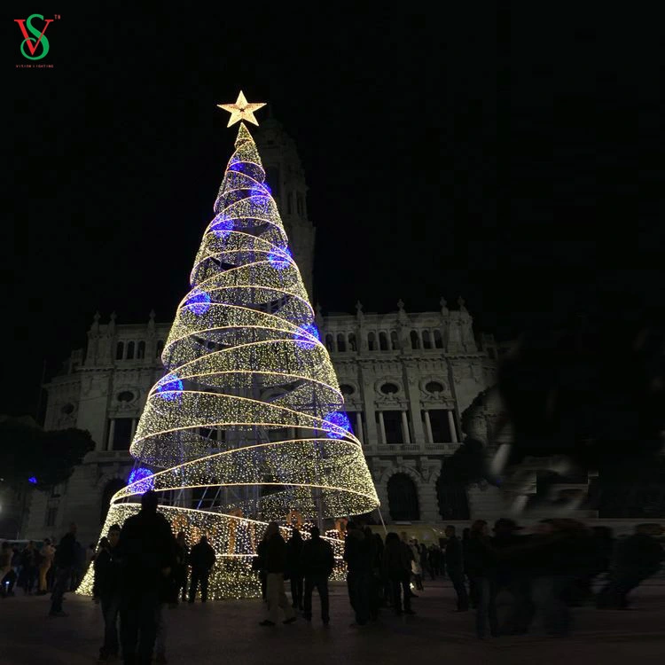 3D en el exterior las guirnaldas guirnaldas de Navidad Árbol de cono de luz LED de Motif