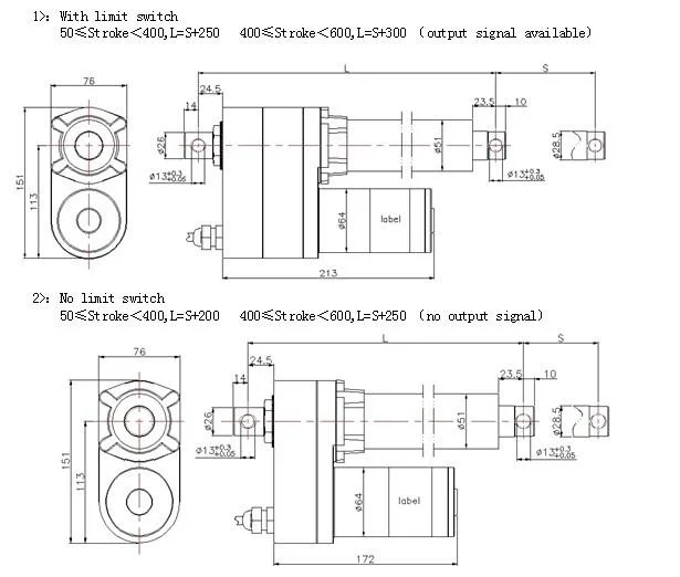 12V DC Heavy Duty lineal actuador lineal eléctrico de altas prestaciones del controlador de velocidad el accionador.