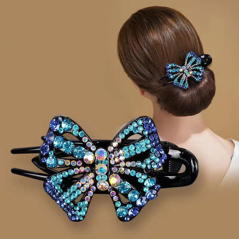 Glitter Sparkly Hair Jewelry Rhinestone Acetate Hair Elegant Claw Clips