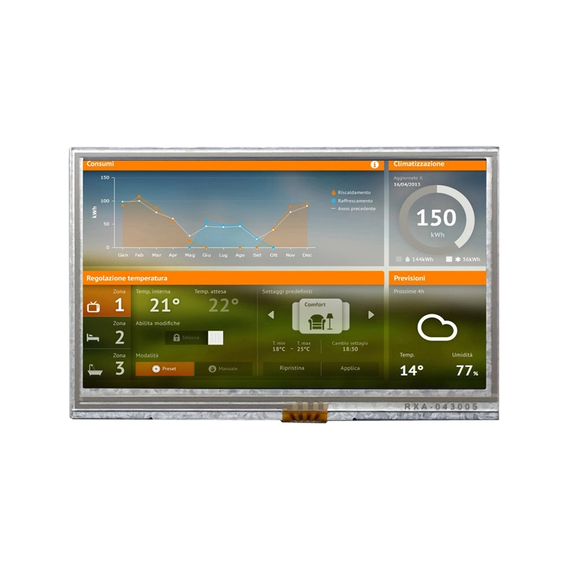 TFT 4.3 Inch 480*272/Color/Custom/LCM TFT IPS Panel/Monitor LCD Screen with LCD Capacitive Touch for Sun Readable LCD