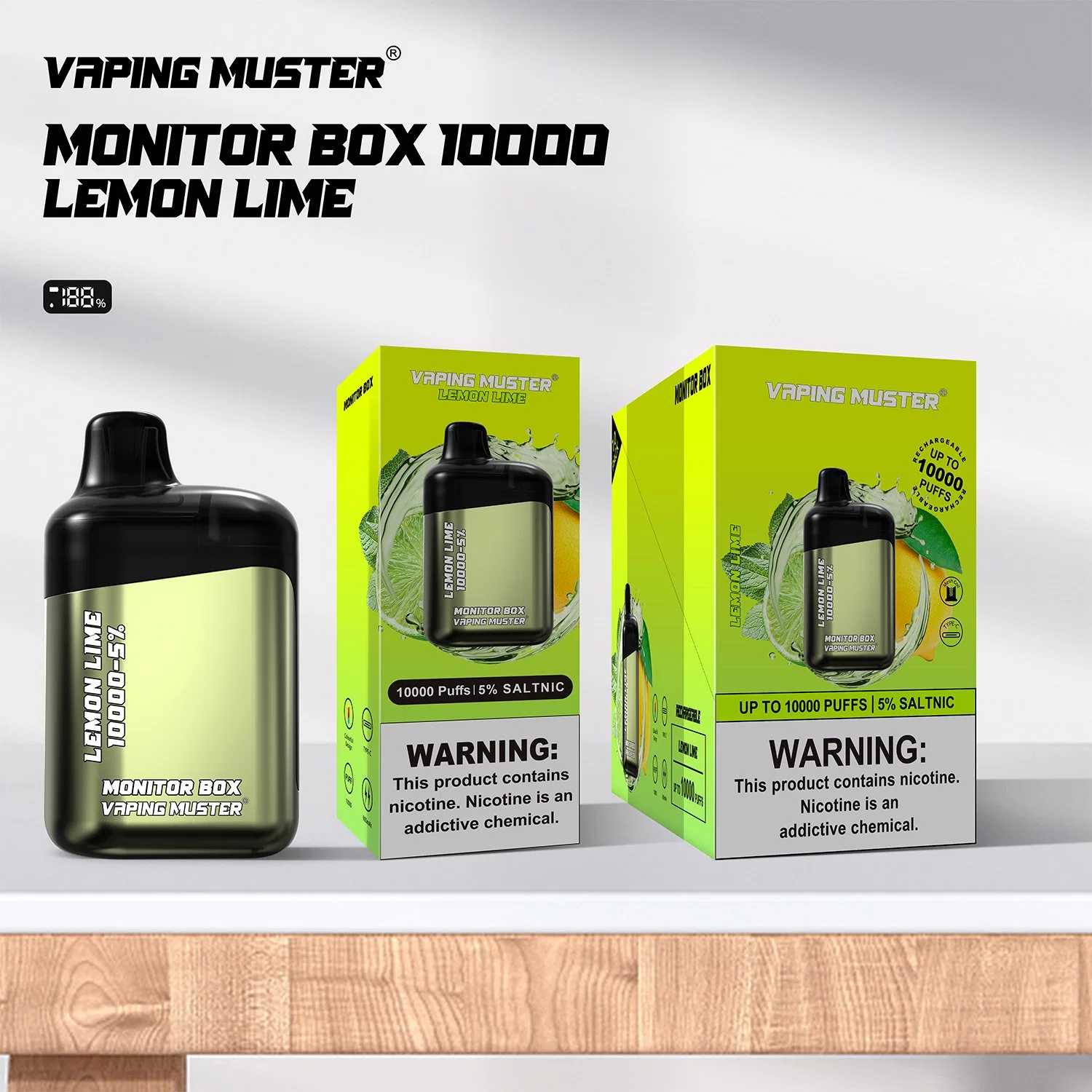 Monitor VapingMuster 10000Puffs descartáveis Vape Pen Factory Display Vape Atacado I Vape Pape cigarros eletrónicos caneta de papel