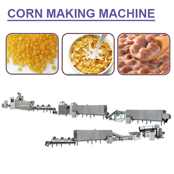 Mejor calidad de grano entero una nutrición saludable desayuno Cereal de hojuelas de maíz a granel instante el equipo de producción de maquinaria de extrusión