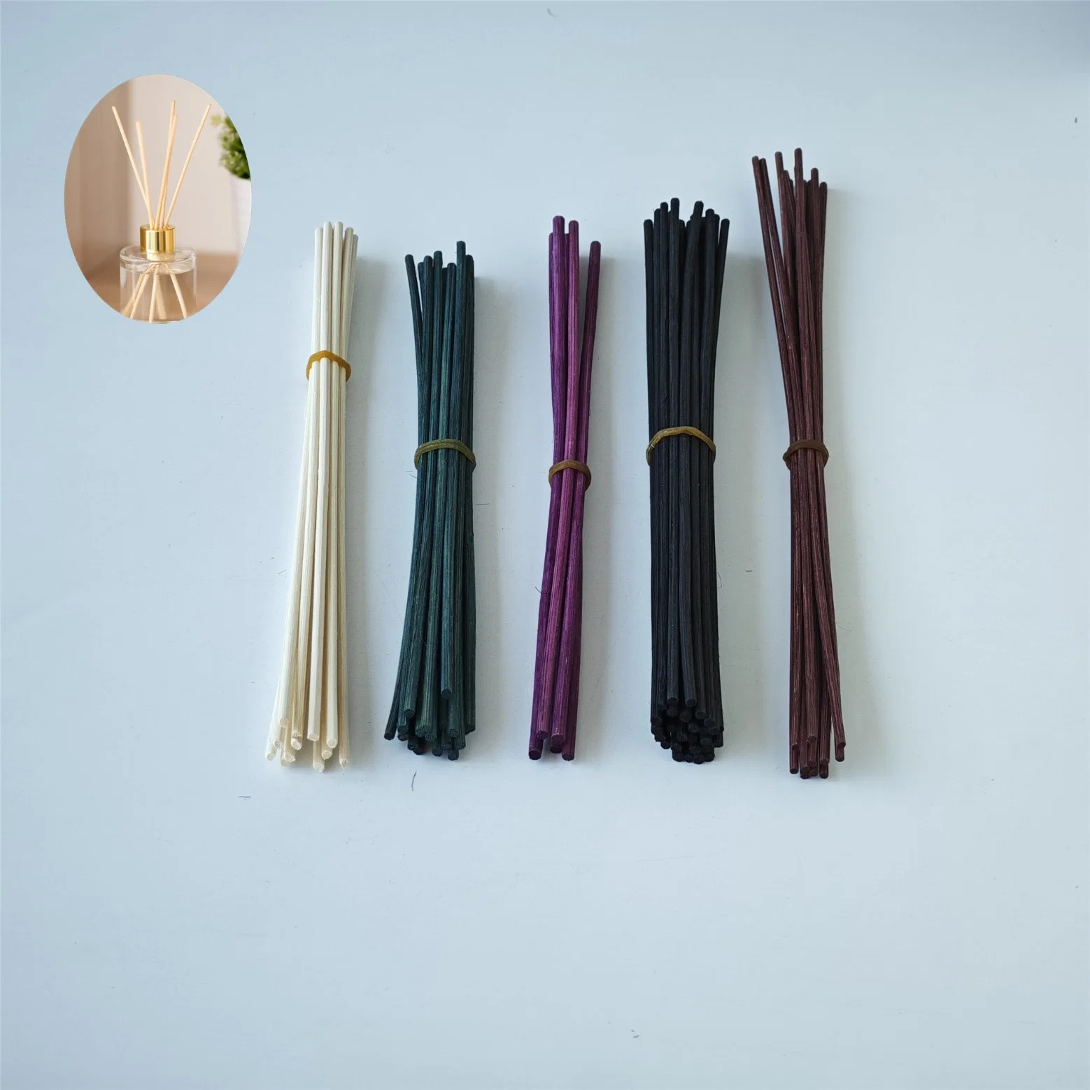 Fragrância home óleo essencial óleo colorido rotim Reed Diffuser sticks