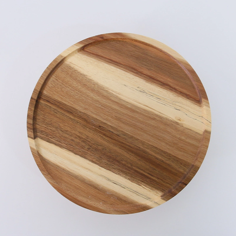 Solid Wood Round Acacia Wood Cake Stand with Base