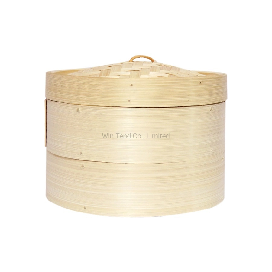 Eco-Friendly Round Natural Handmade Bamboo Steamer Cookware