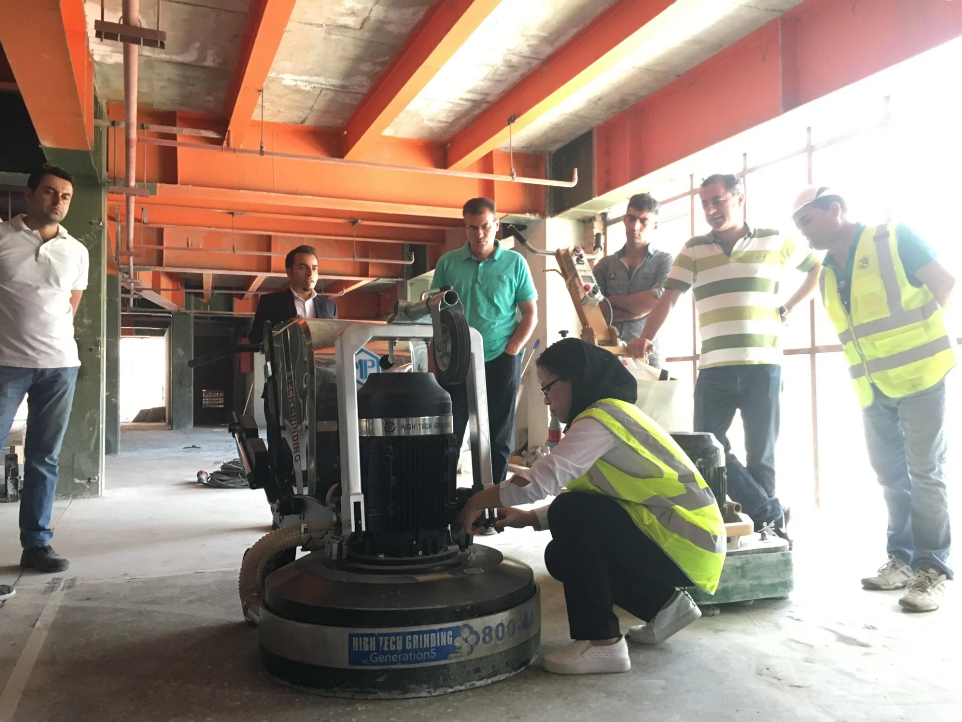 Super Automático planetario caminando piso de hormigón pulido Ginding máquina