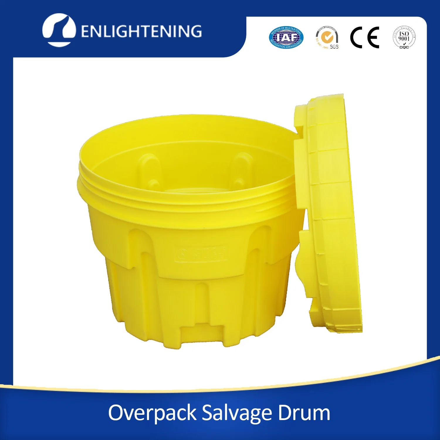 95 65 30 20 Gal Gallon Fabrication Wheelie industriel d'alimentation de déversement de pétrole et de contrôle de la prévention des déversements suremballage Salvage Drum Kit en cas de déversement de déchets dangereux