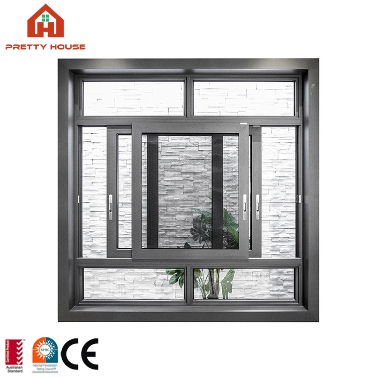 CE European Standard Best Quality Champagne Color Aluminum Sliding Windows