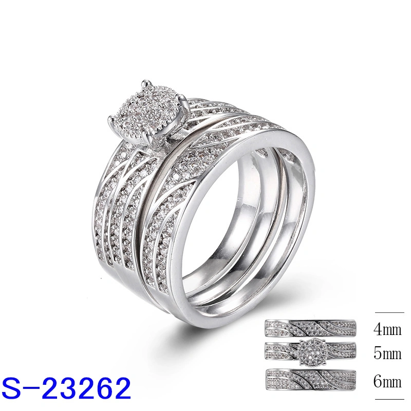 New Model 925 Sterling Silver Brass Copper Diamond Zircon Wedding Ring for Women