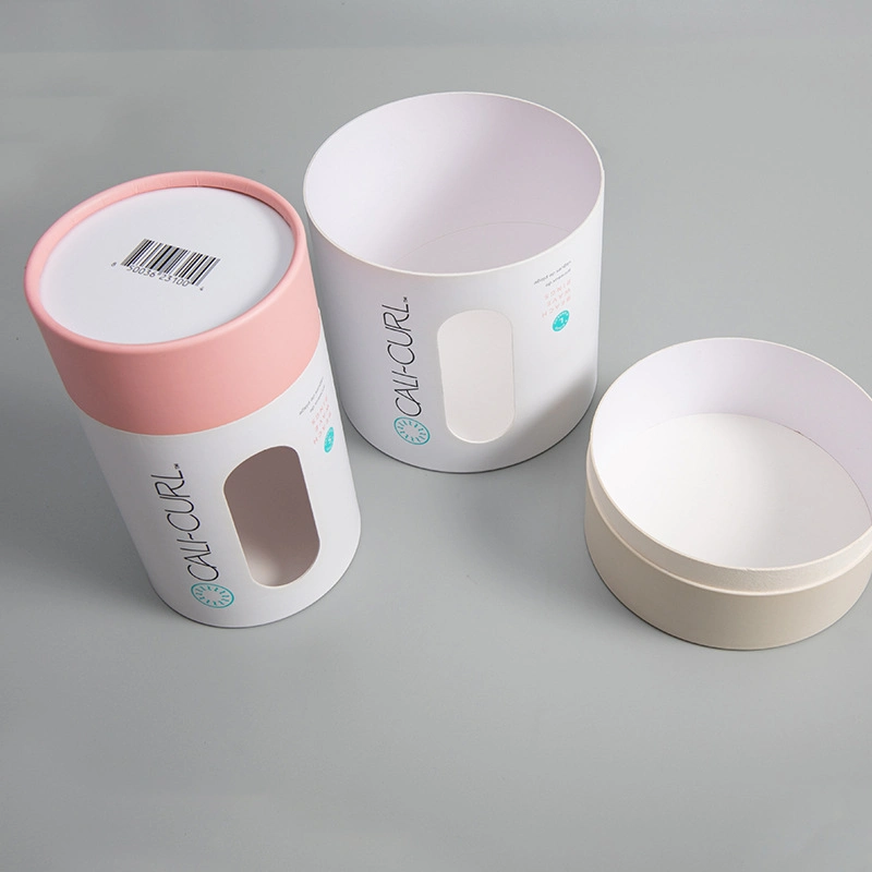 Embalagem cosmética com tubo de papel colorido de tubo redondo com Janela transparente em PVC