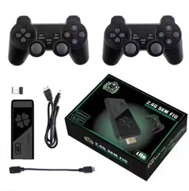 Comercio al por mayor juego Stick 4K HD TV Video Juego Dongle emuladores PS1 el doble de 2.4G Wireless Gamepad controlador 3D videoconsola M8